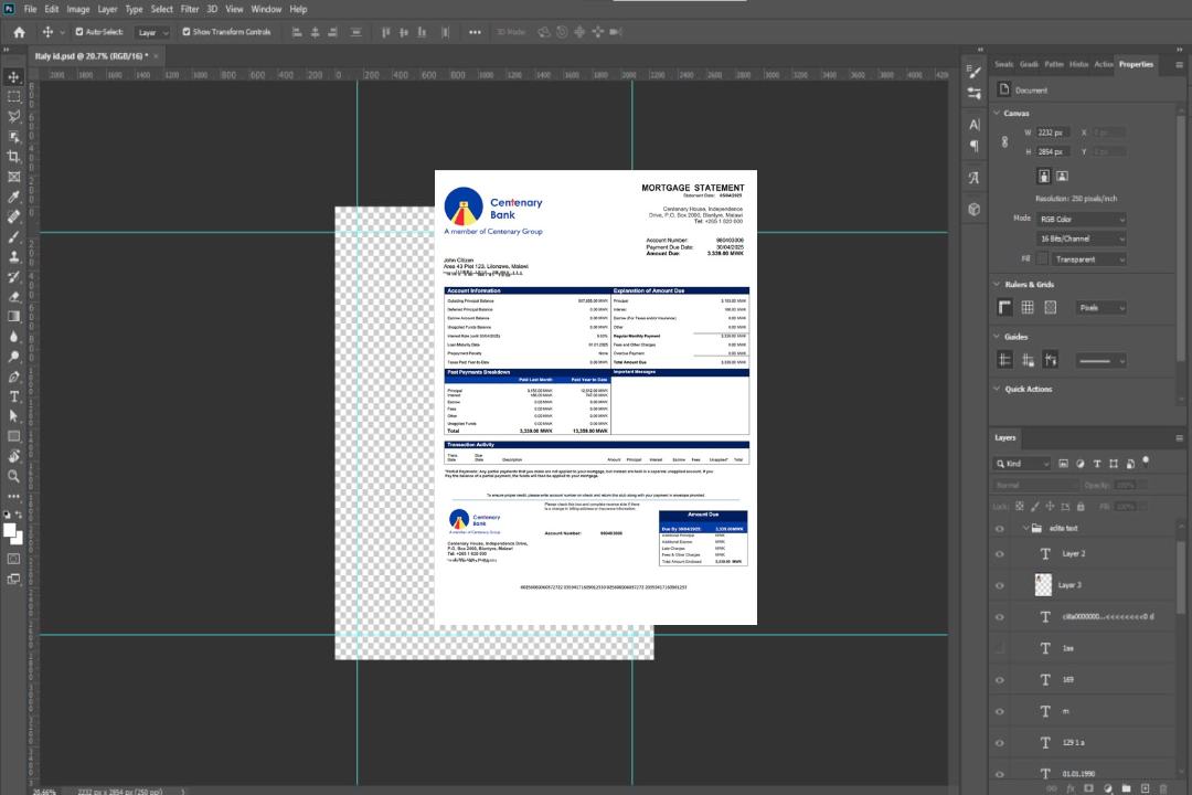 Modèle Word et PDF de relevé hypothécaire de la Malawi Centenary Bank Malawi template Modèle Word et PDF de relevé hypothécaire de la Malawi Centenary Bank Malawi template